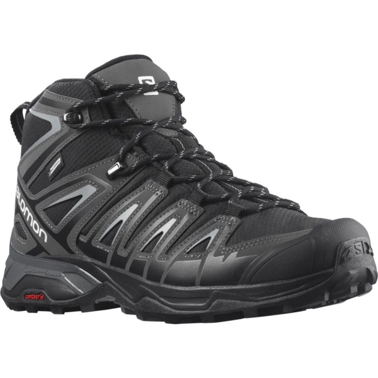 Black Salomon X Ultra Pioneer Mid CSWP Men's Hiking Boots | PH 28563X